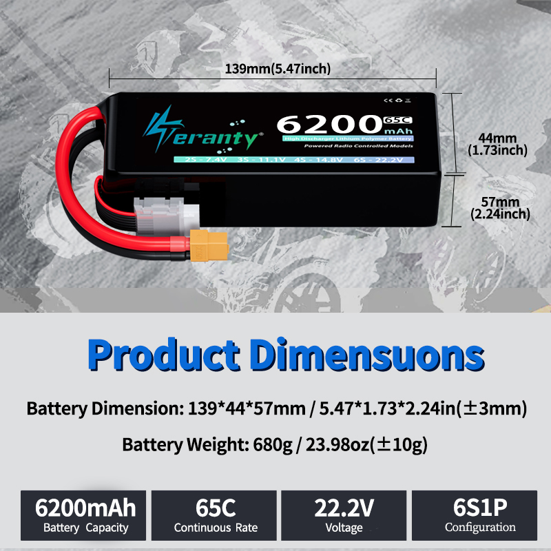 Batería Lipo TERANTY 6S de 620 - Drone Rc Truck reseña y precio