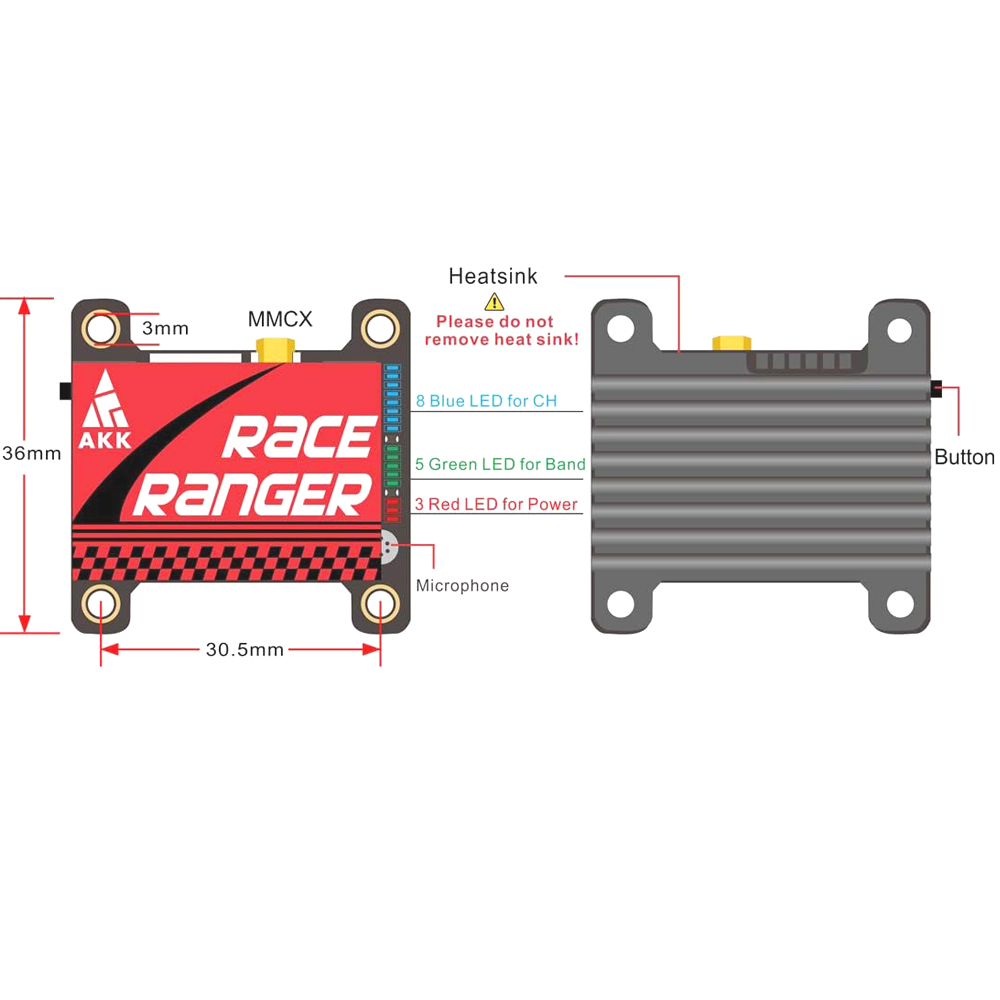 Transmisor FPV AKK 5.8G de Lar - Drone Rc Holder reseña y precio