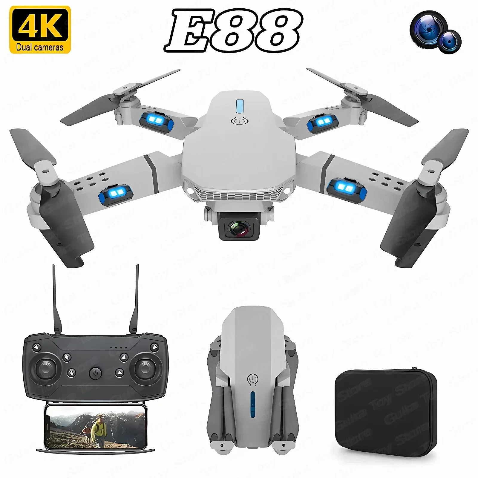 E88 Pro WIFI FPV Drone gran an - Drone Rc App reseña y precio
