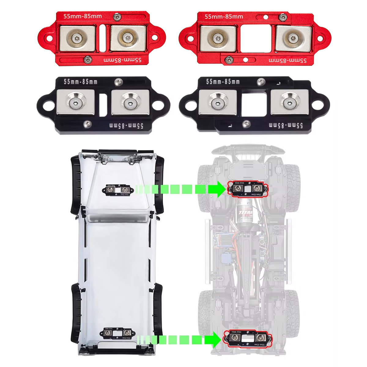 4 Uds 55-85mm postes magnético - Rc Car Body Shell reseña y precio